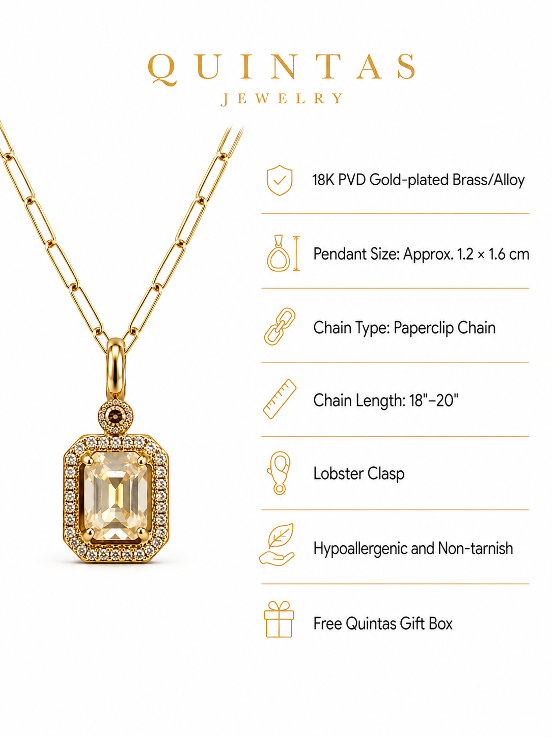 Royal Gemstone Paperclip Necklace