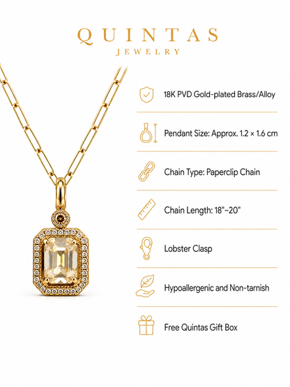Royal Gemstone Paperclip Necklace