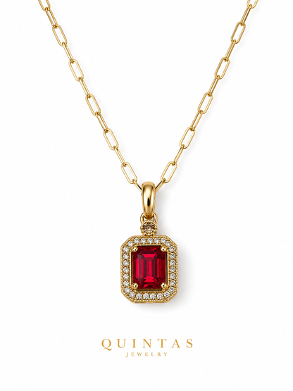 Royal Gemstone Paperclip Necklace