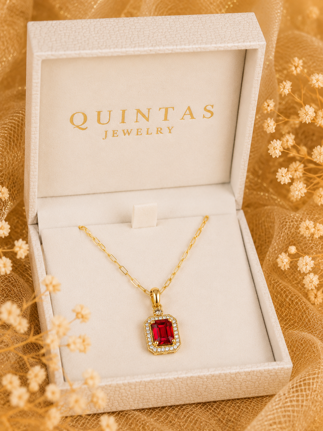 Royal Gemstone Paperclip Necklace