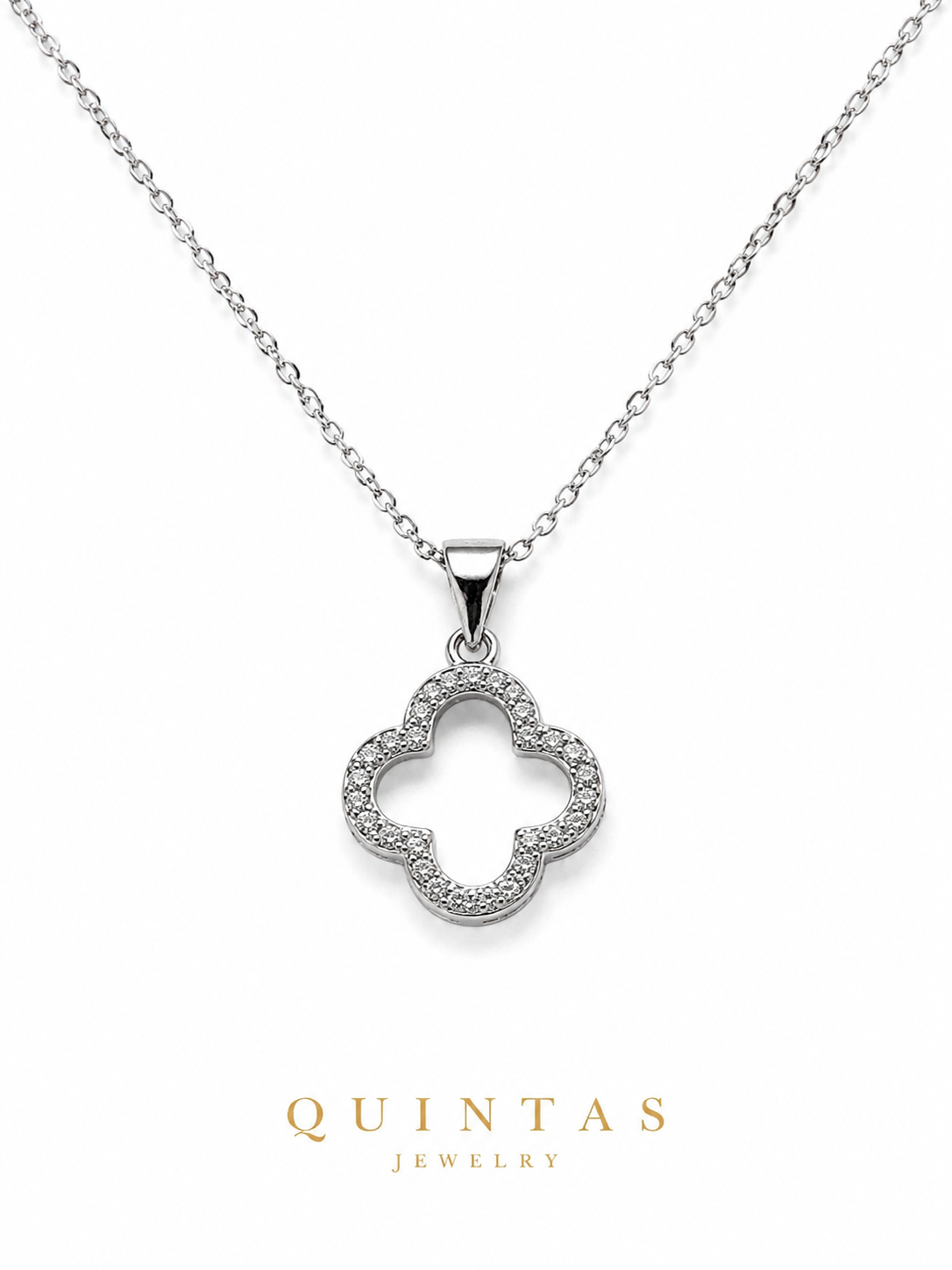 Silver Wish Clover Necklace