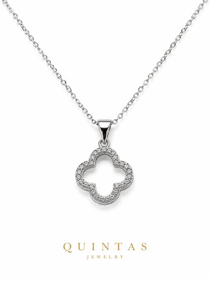 Silver Wish Clover Necklace