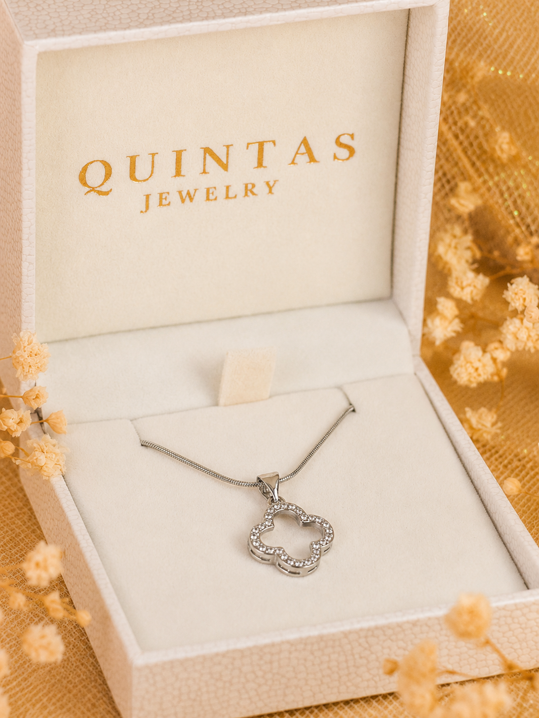Silver Wish Clover Necklace