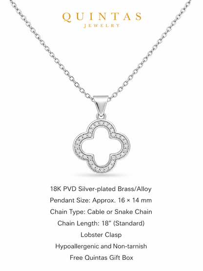 Silver Wish Clover Necklace