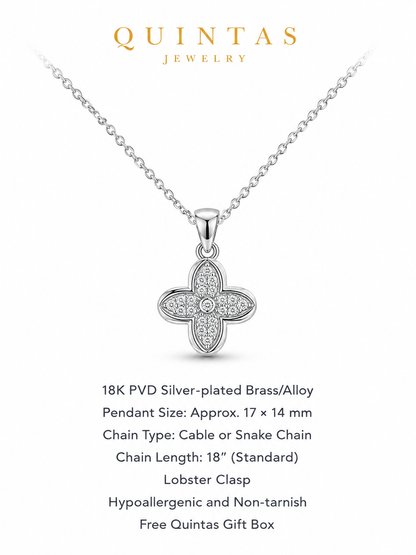 Silver Fortune Clover Necklace