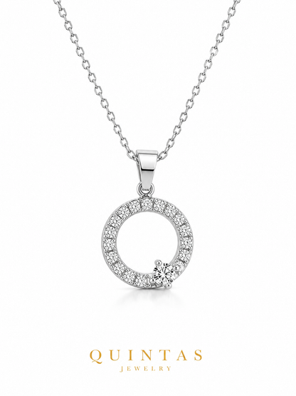 Crystal Orbit Silver Necklace