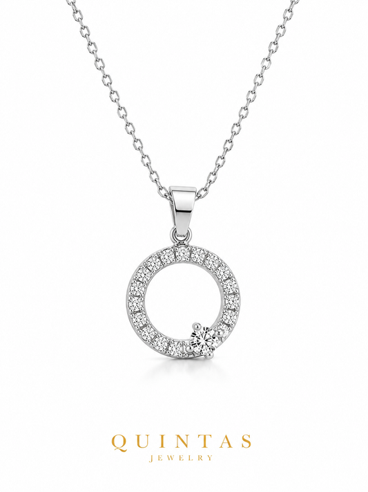 Crystal Orbit Silver Necklace