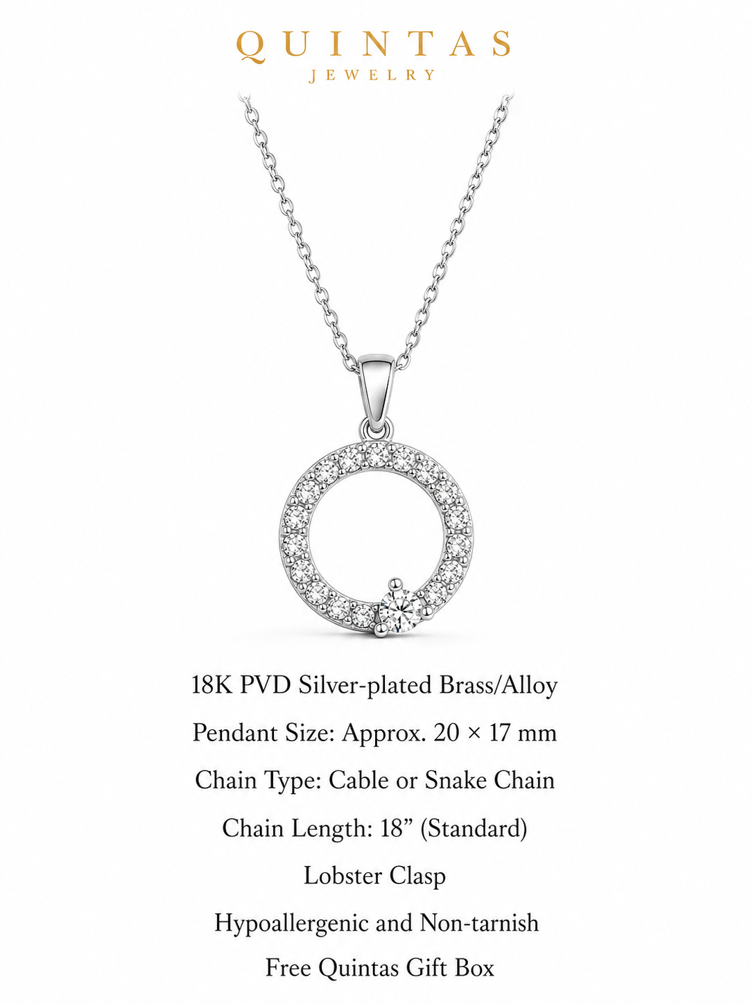 Crystal Orbit Silver Necklace