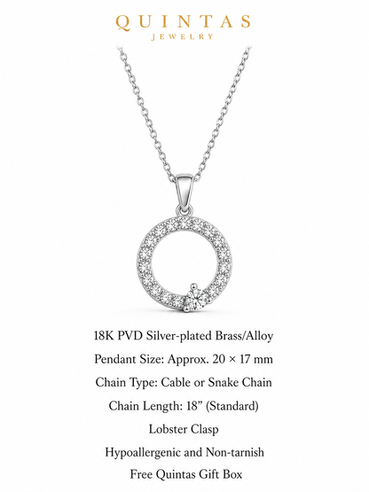 Crystal Orbit Silver Necklace