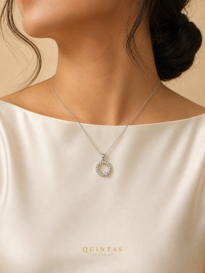 Crystal Orbit Silver Necklace
