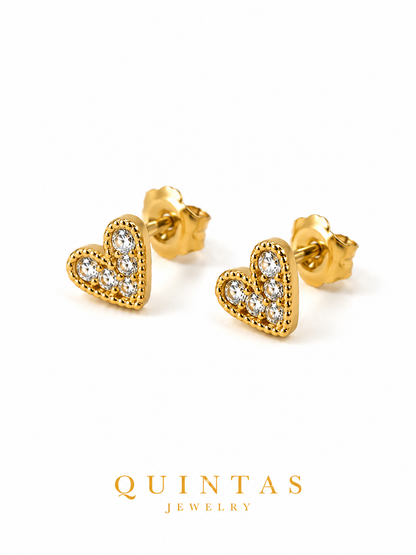 Lovely Heart Stud Earrings