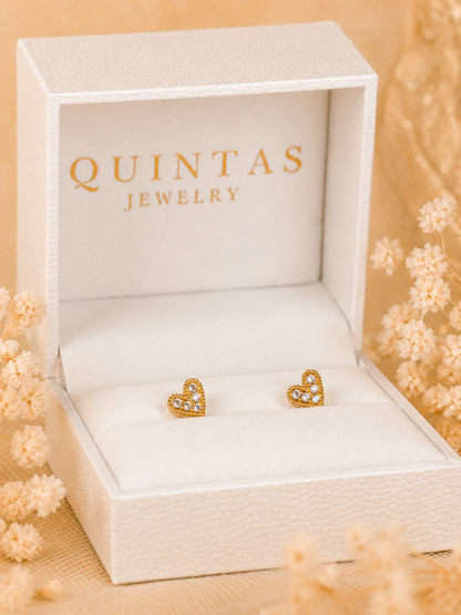 Lovely Heart Stud Earrings