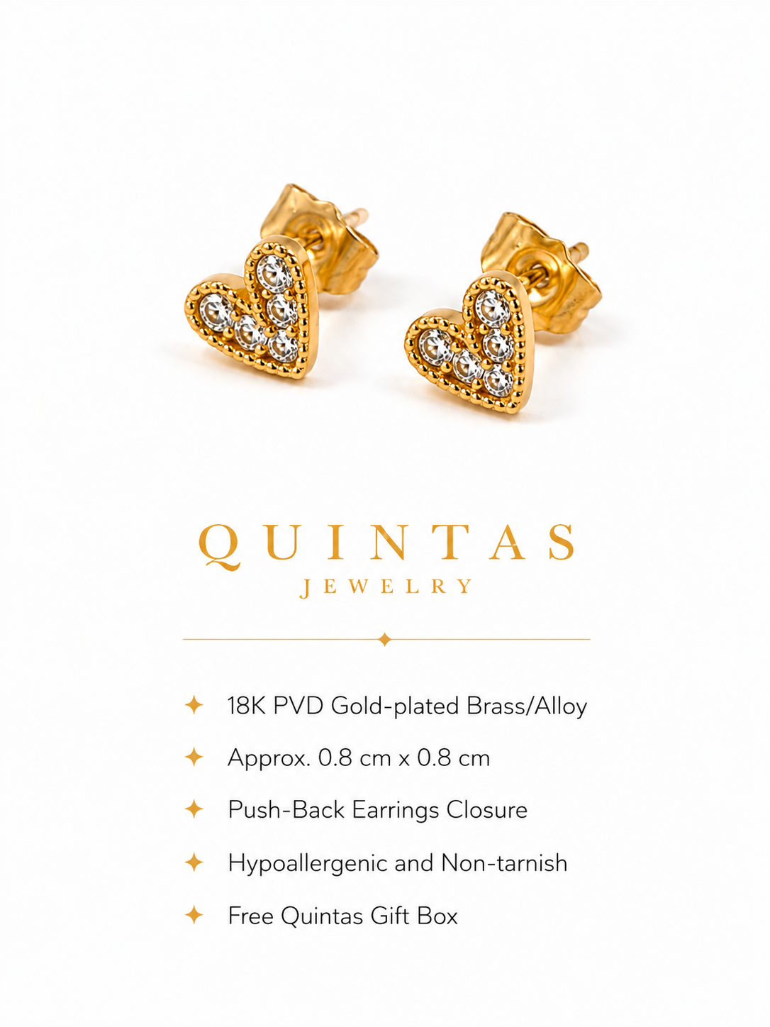 Lovely Heart Stud Earrings