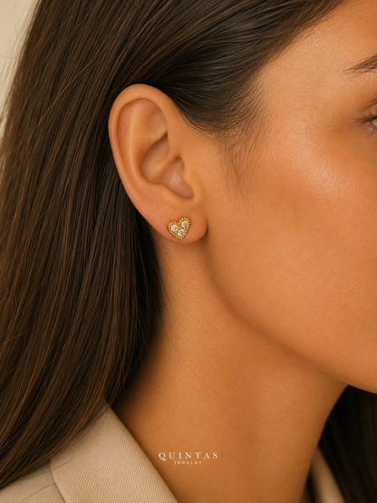 Lovely Heart Stud Earrings