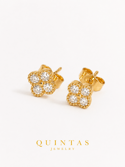 Crystal Flower Stud Earrings