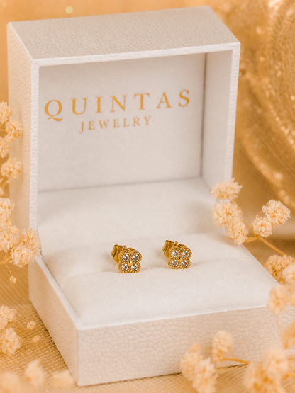 Crystal Flower Stud Earrings