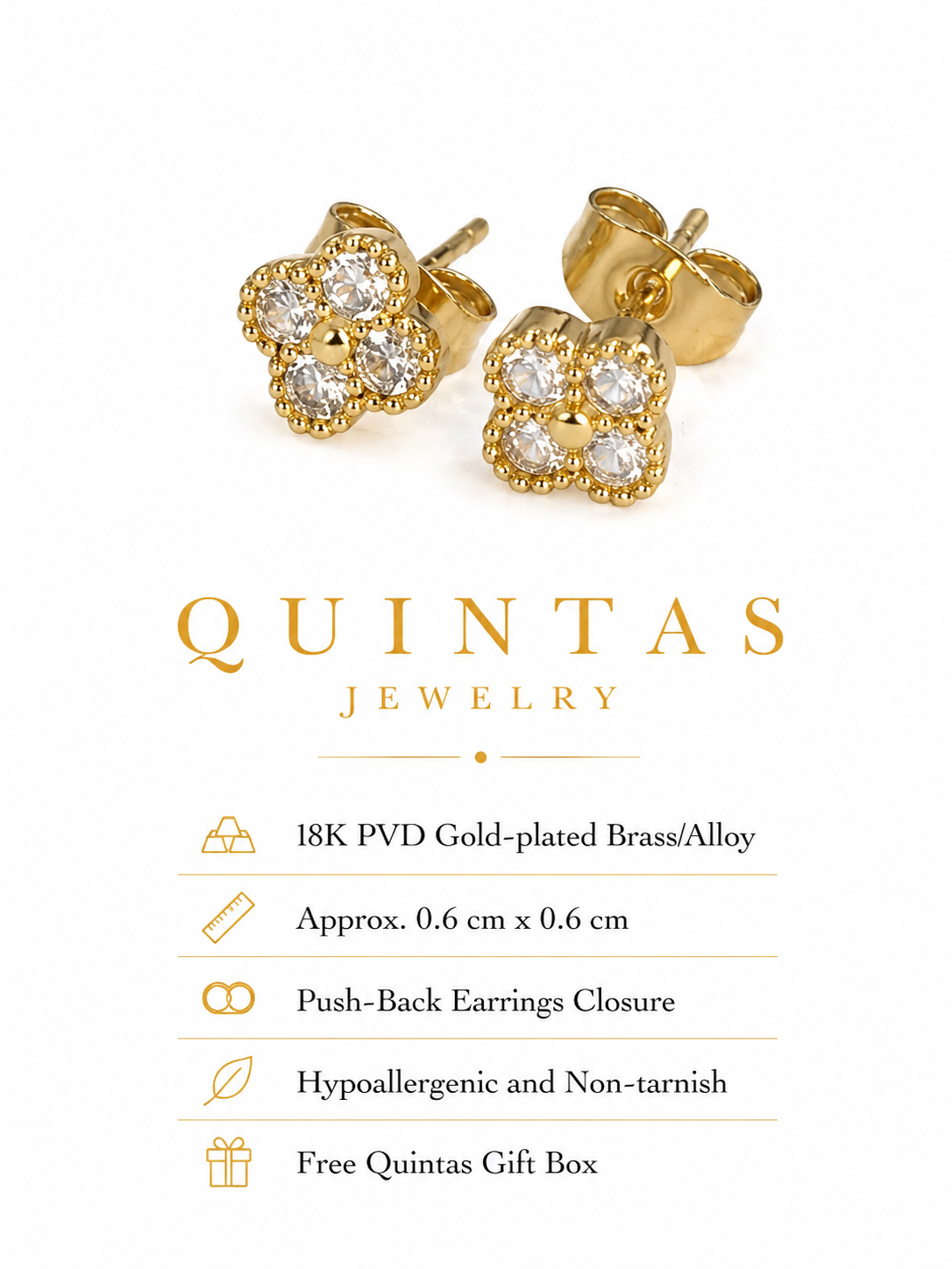 Crystal Flower Stud Earrings