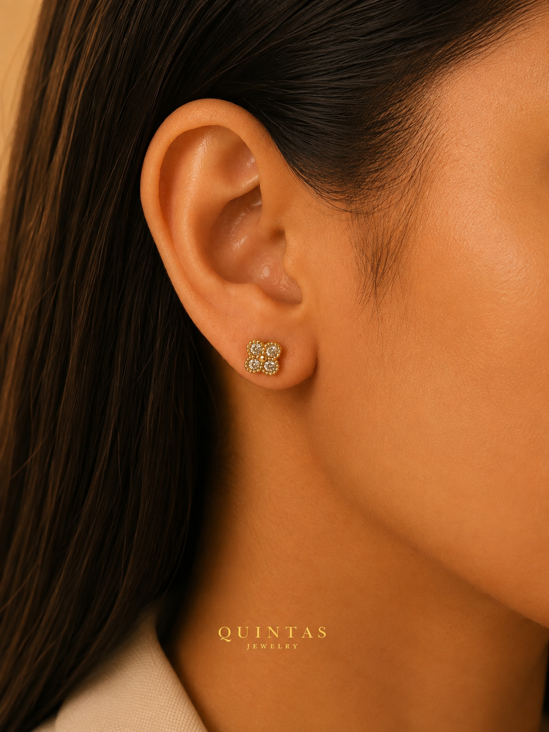 Crystal Flower Stud Earrings