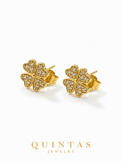 Lucky Four Leaf Stud Earrings