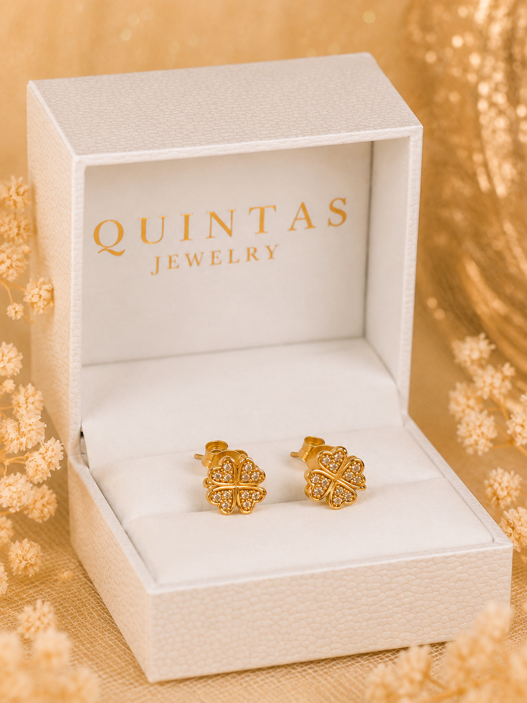 Lucky Four Leaf Stud Earrings