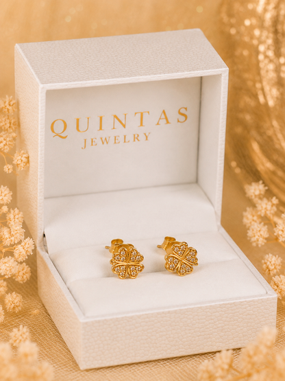 Lucky Four Leaf Stud Earrings