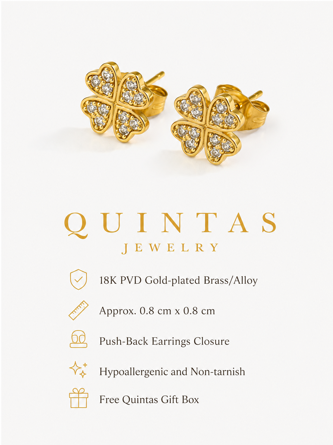 Lucky Four Leaf Stud Earrings