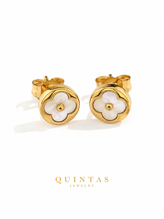 Ivory Clover Stud Earrings
