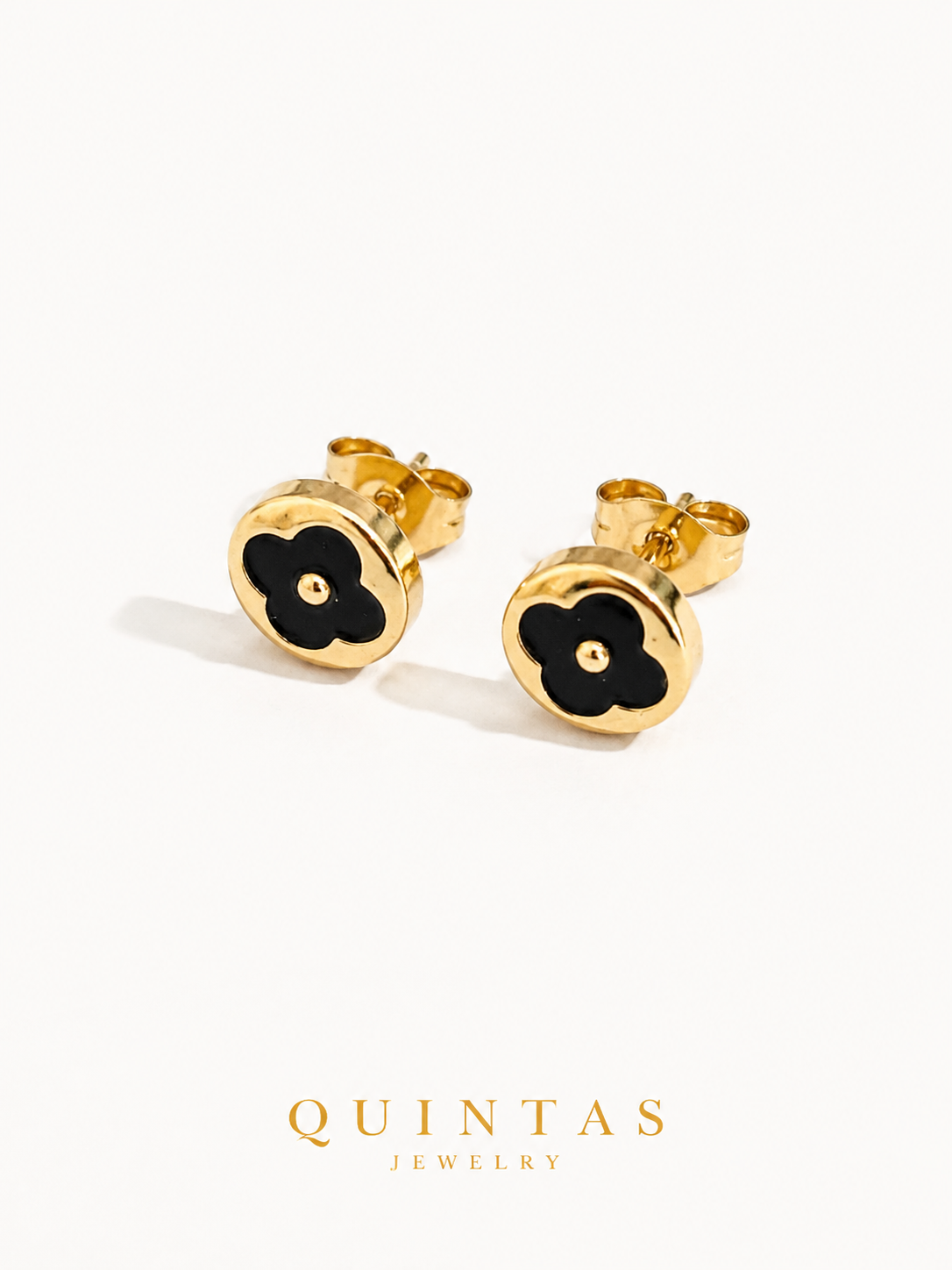 Midnight Clover Stud Earrings