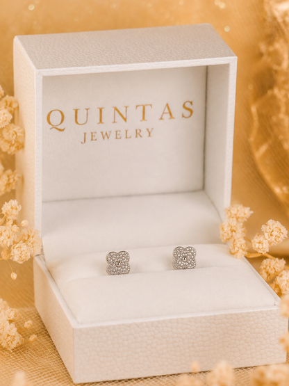 Lucia Silver Clover Stud Earrings