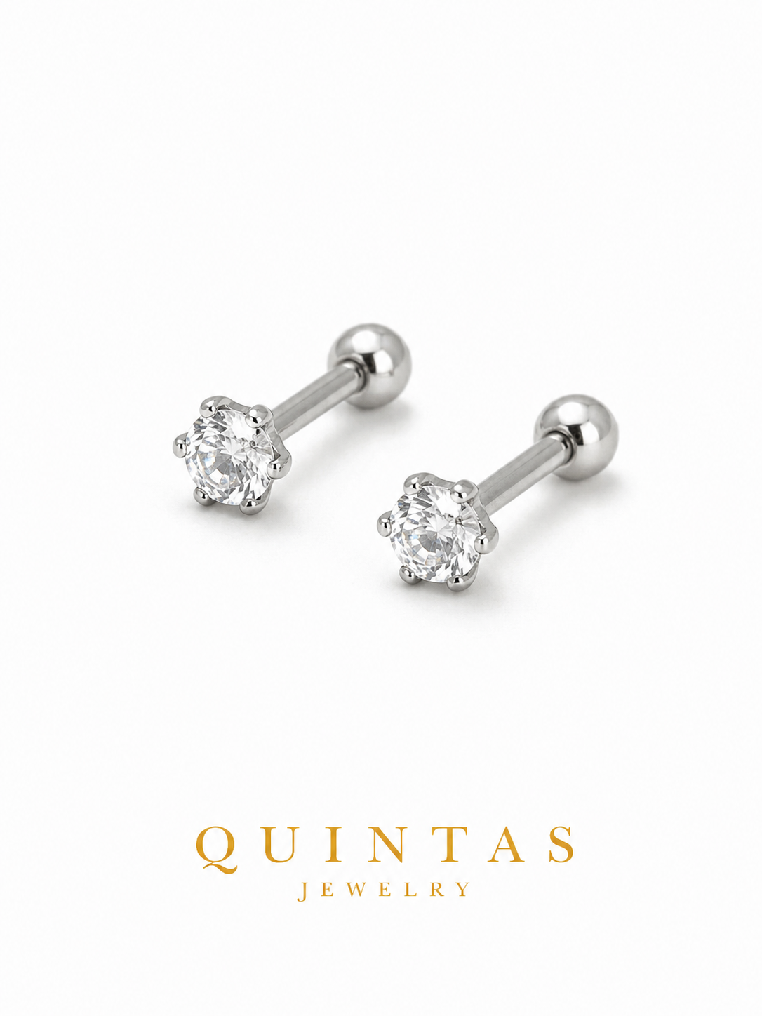 Julia Round Cut Silver Earrings