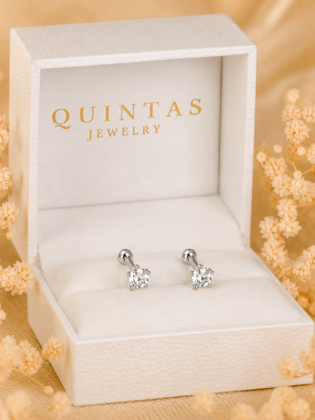 Julia Round Cut Silver Earrings