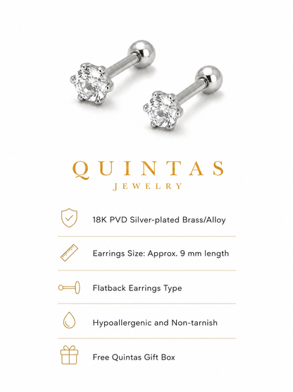 Julia Round Cut Silver Earrings