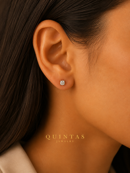 Julia Round Cut Silver Earrings