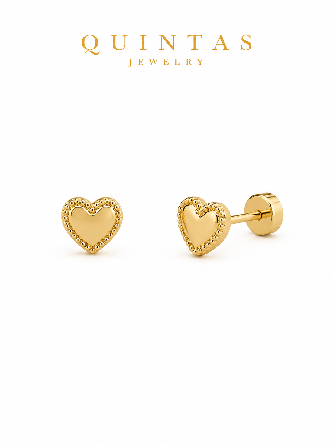 Cherished Heart Stud Earrings