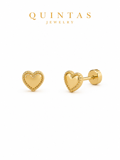 Cherished Heart Stud Earrings