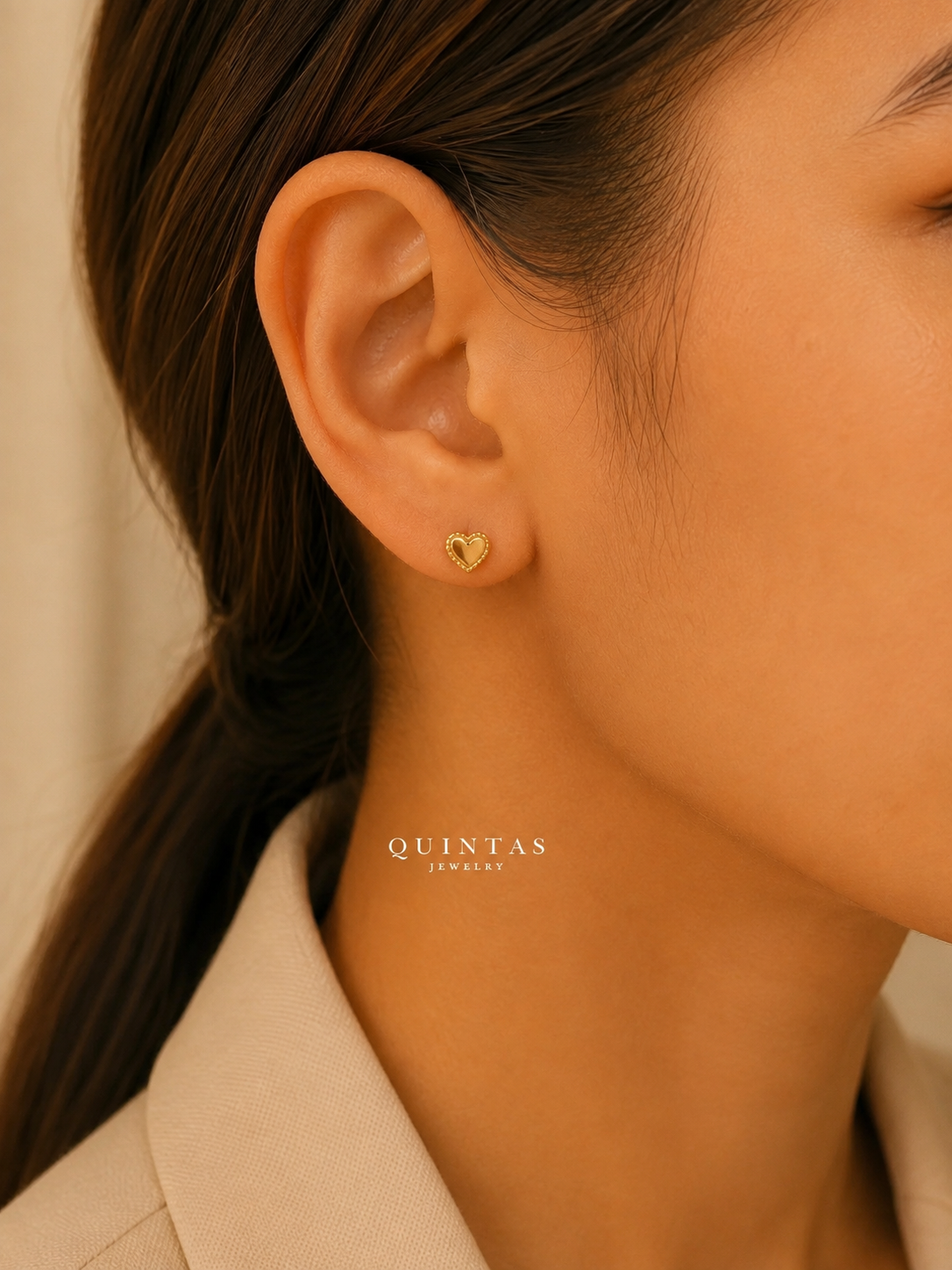 Cherished Heart Stud Earrings