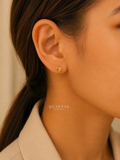 Cherished Heart Stud Earrings