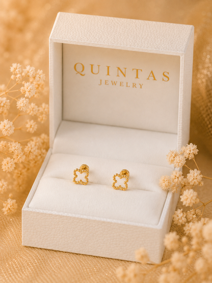 Golden Clover Stud Earrings