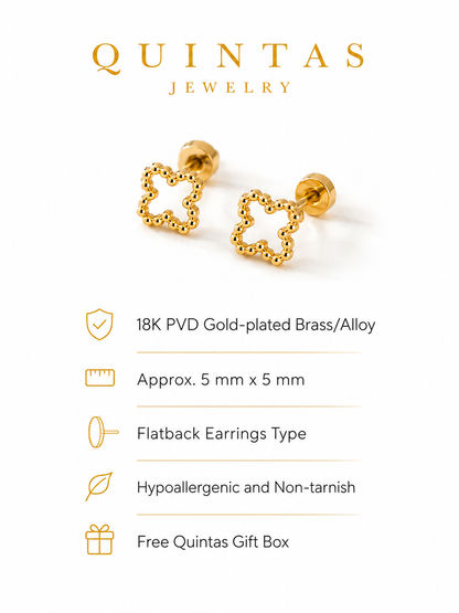 Golden Clover Stud Earrings
