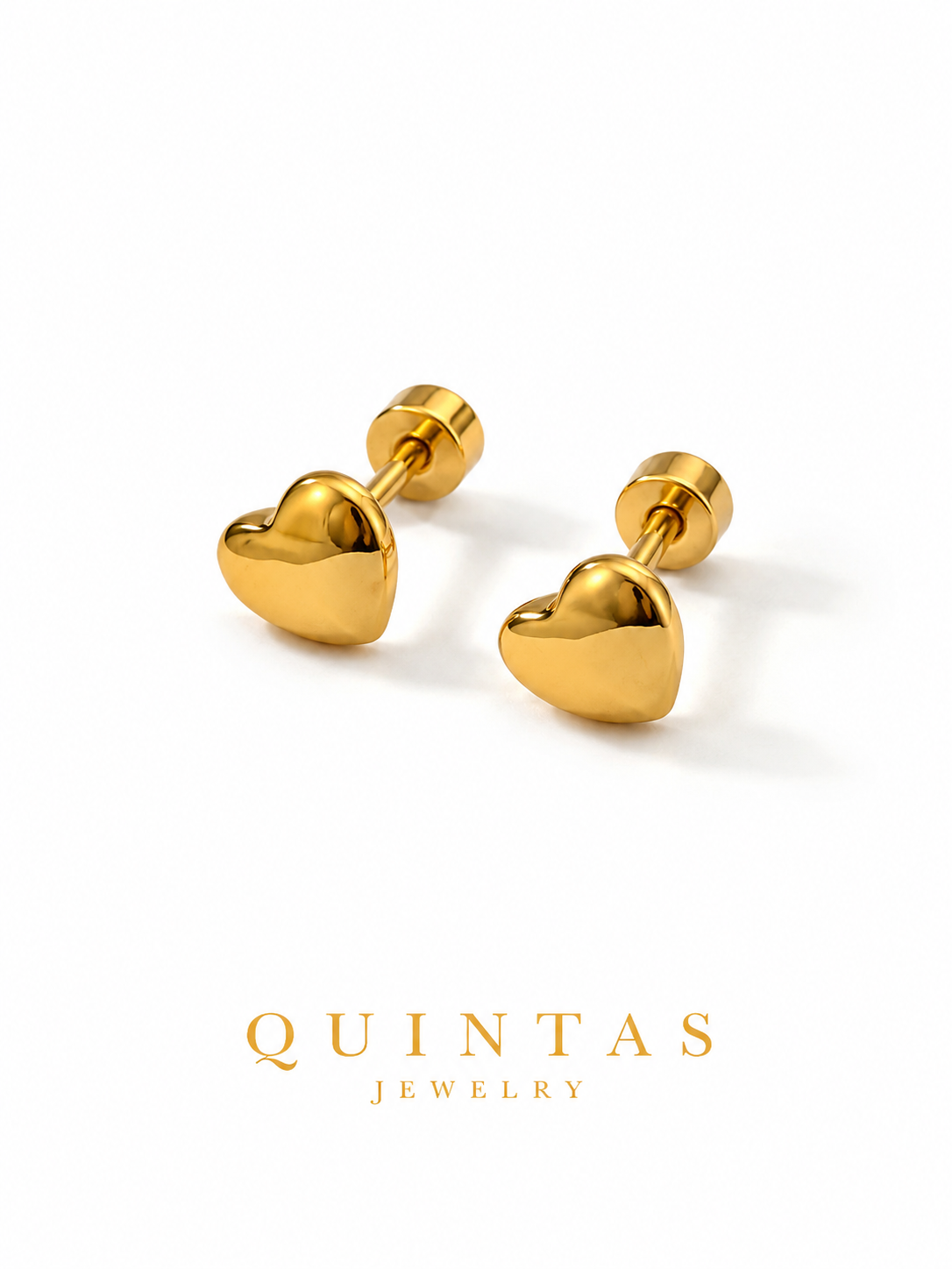 Golden Love Flatback Earrings
