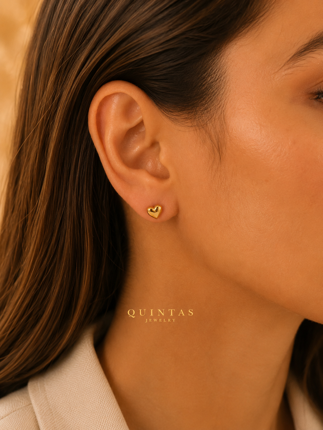 Golden Love Flatback Earrings