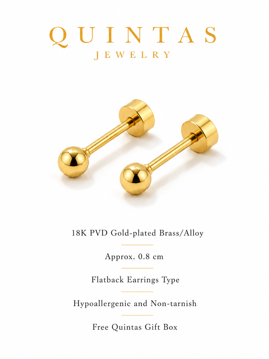 Classic Ball Flatback Earrings