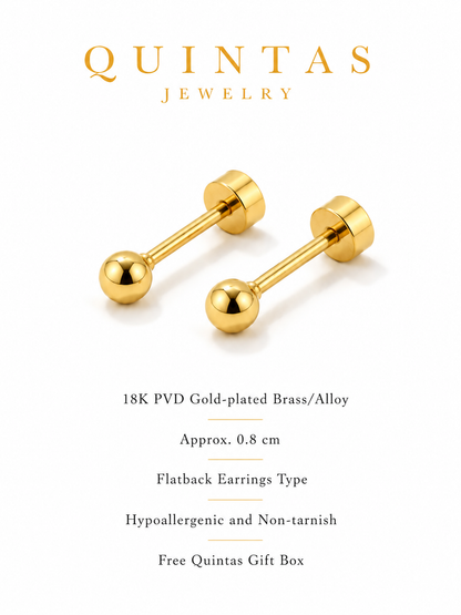 Classic Ball Flatback Earrings