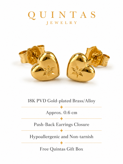 Wish Heart Stud Earrings