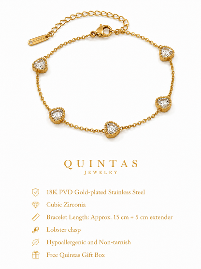Crystal Hearts Bracelet