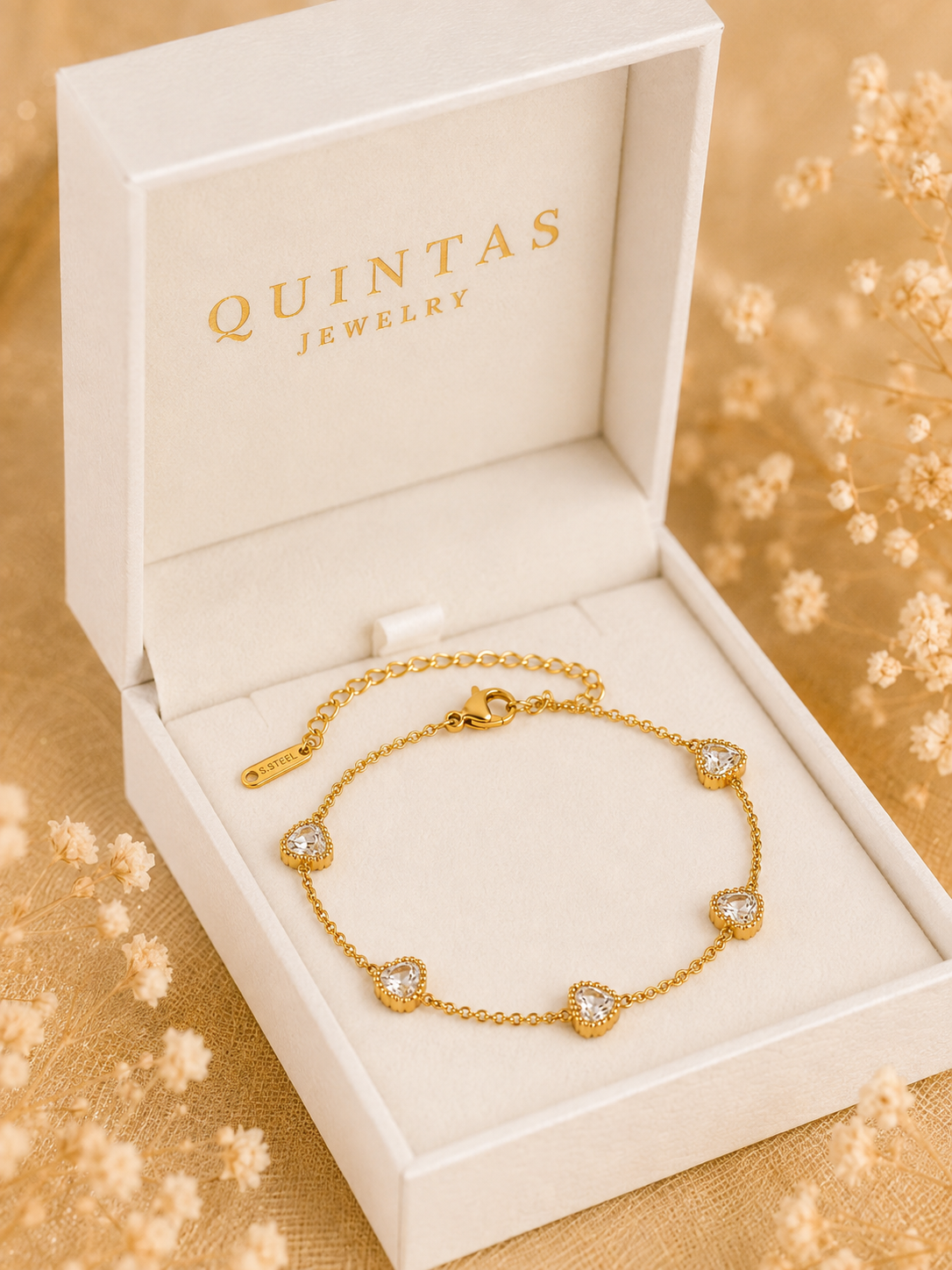 Crystal Hearts Bracelet