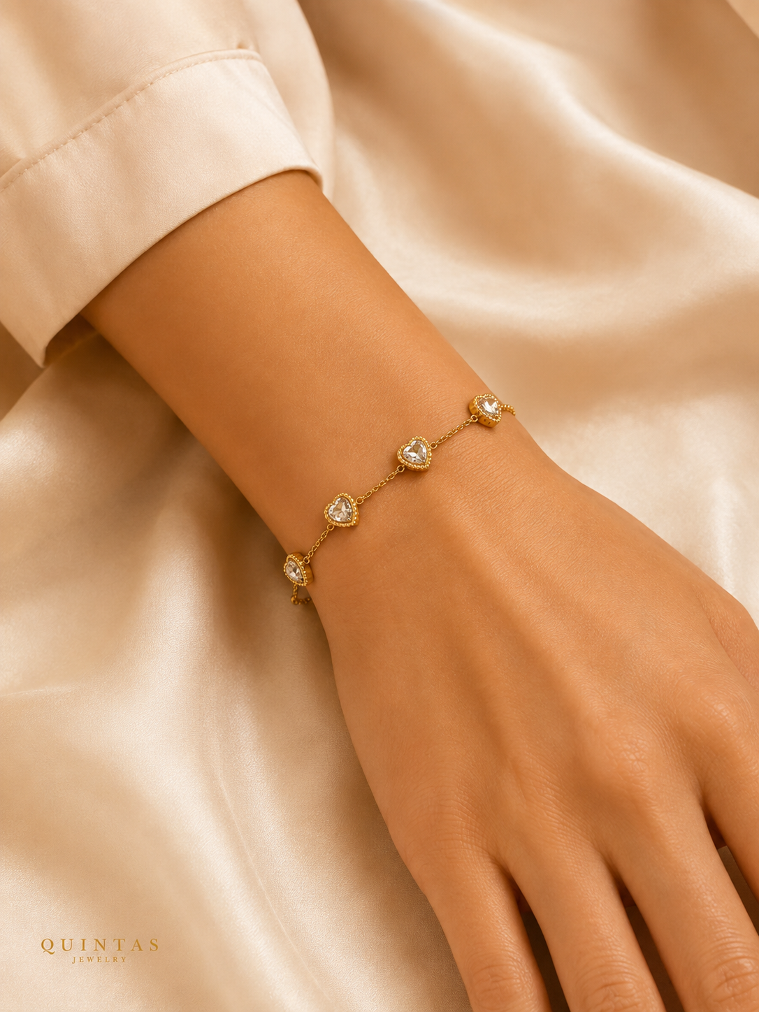 Crystal Hearts Bracelet