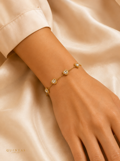 Crystal Hearts Bracelet