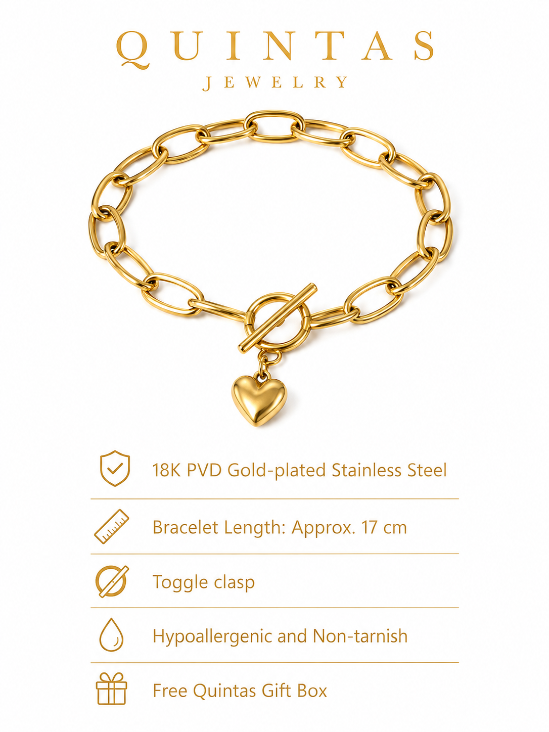 Forever Heart Link Bracelet
