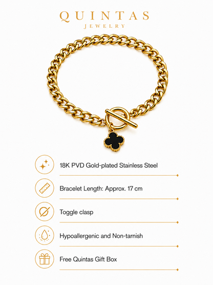 Black Clover Toggle Bracelet